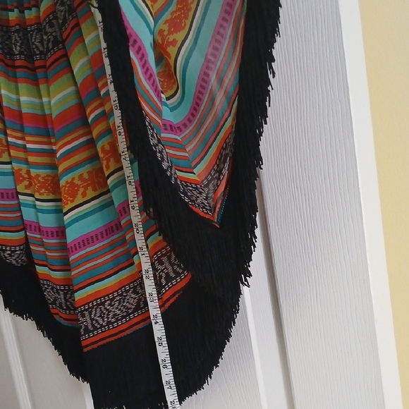 NWOT Ivy Jane Sheer Striped Coverup with Fringe - Picture 5 of 9